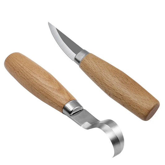 Cuchillo para tallar madera, cuchillo con gancho de cincel, herramientas de tallado, cuchara ergonómica para carpintería, duradero, torcido, profesional escultural